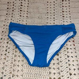 Lands End Blue Full Coverage Bikini Bottoms With Ruched Side Inserts Size 6